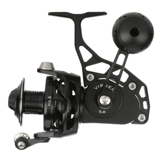 Visser PierMaster Series bail-less spinning reel in black, product view 2