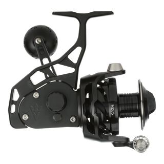 Visser PierMaster Series bail-less spinning reel in black, product view 3