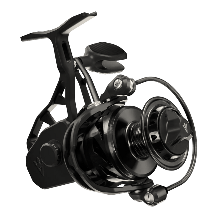 Visser Gaaf Series spinning reel in black, product view 1