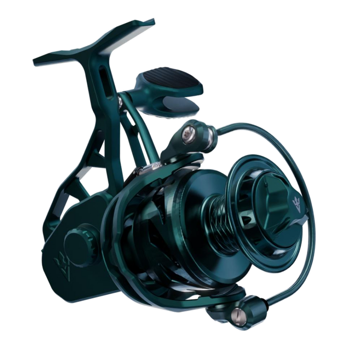 Visser Gaaf Series spinning reel in green, product view 1