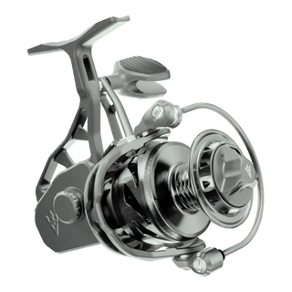 Visser Gaaf Series spinning reel in gunsmoke, product view 1