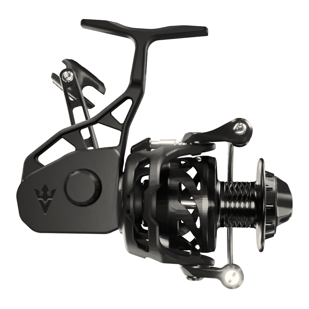Visser Gaaf Series spinning reel in black, product view 2