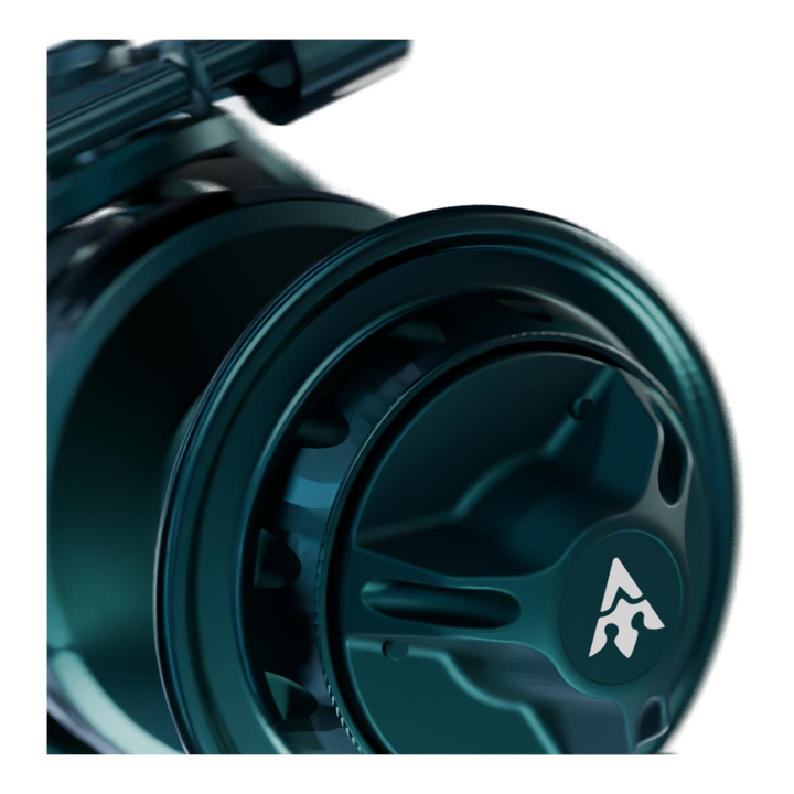 Visser Gaaf Series spinning reel in green, product view 3