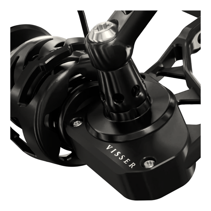 Visser Gaaf Series spinning reel in black, product view 4