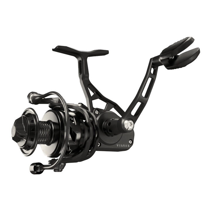 Visser Gaaf Series spinning reel in black, product view 5