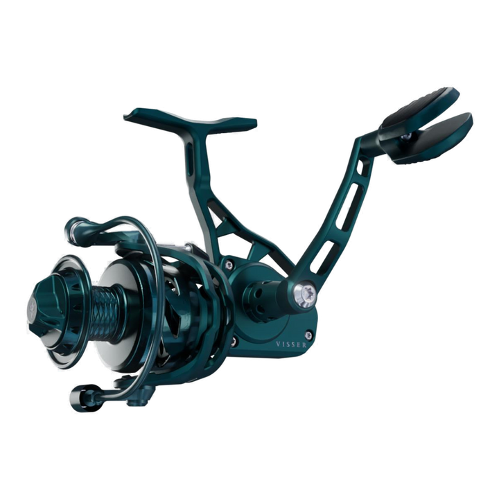 Visser Gaaf Series spinning reel in green, product view 5
