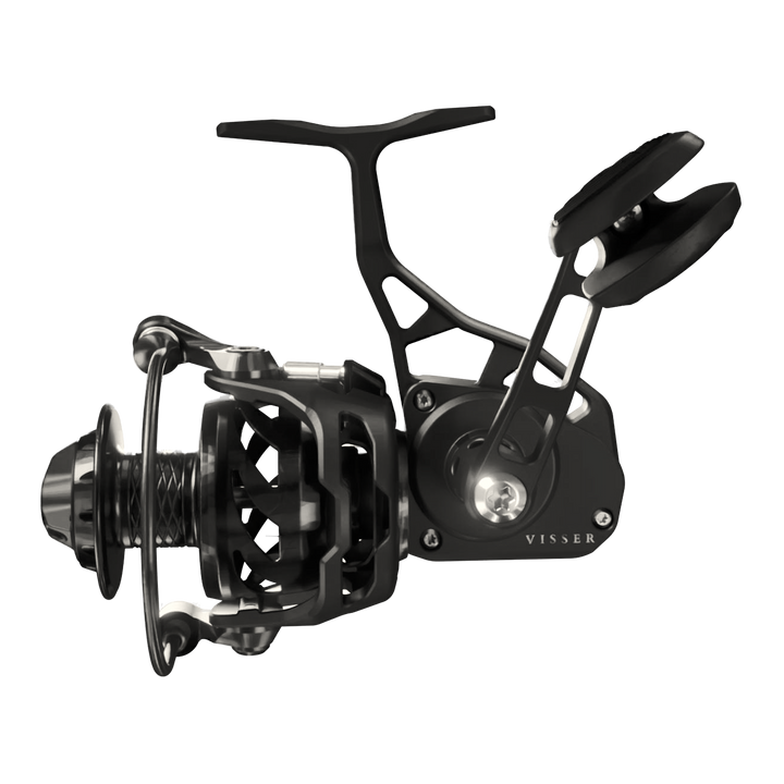 Visser Gaaf Series spinning reel in black, product view 6