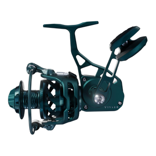 Visser Gaaf Series spinning reel in green, product view 6