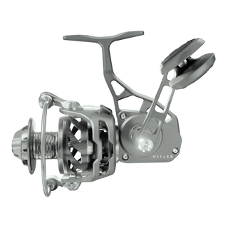 Visser Gaaf Series spinning reel in gunsmoke, product view 6