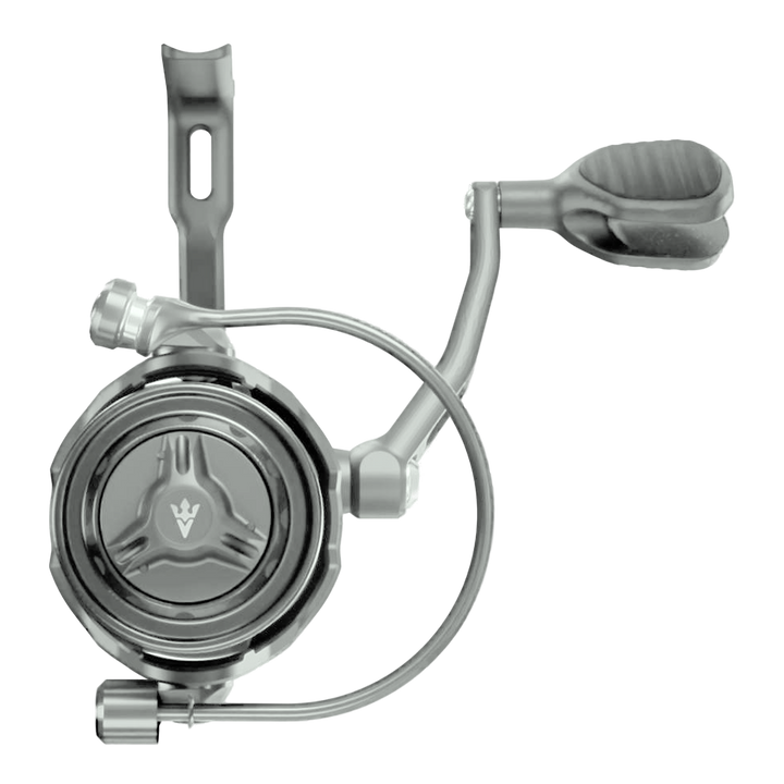 Visser Gaaf Series spinning reel in gunsmoke, product view 7