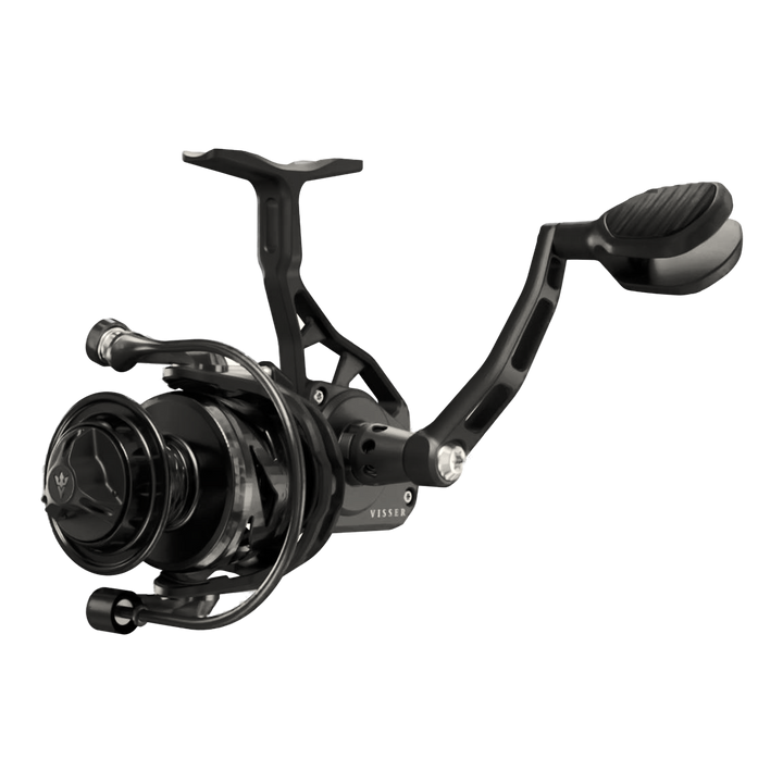 Visser Gaaf Series spinning reel in black, product view 9