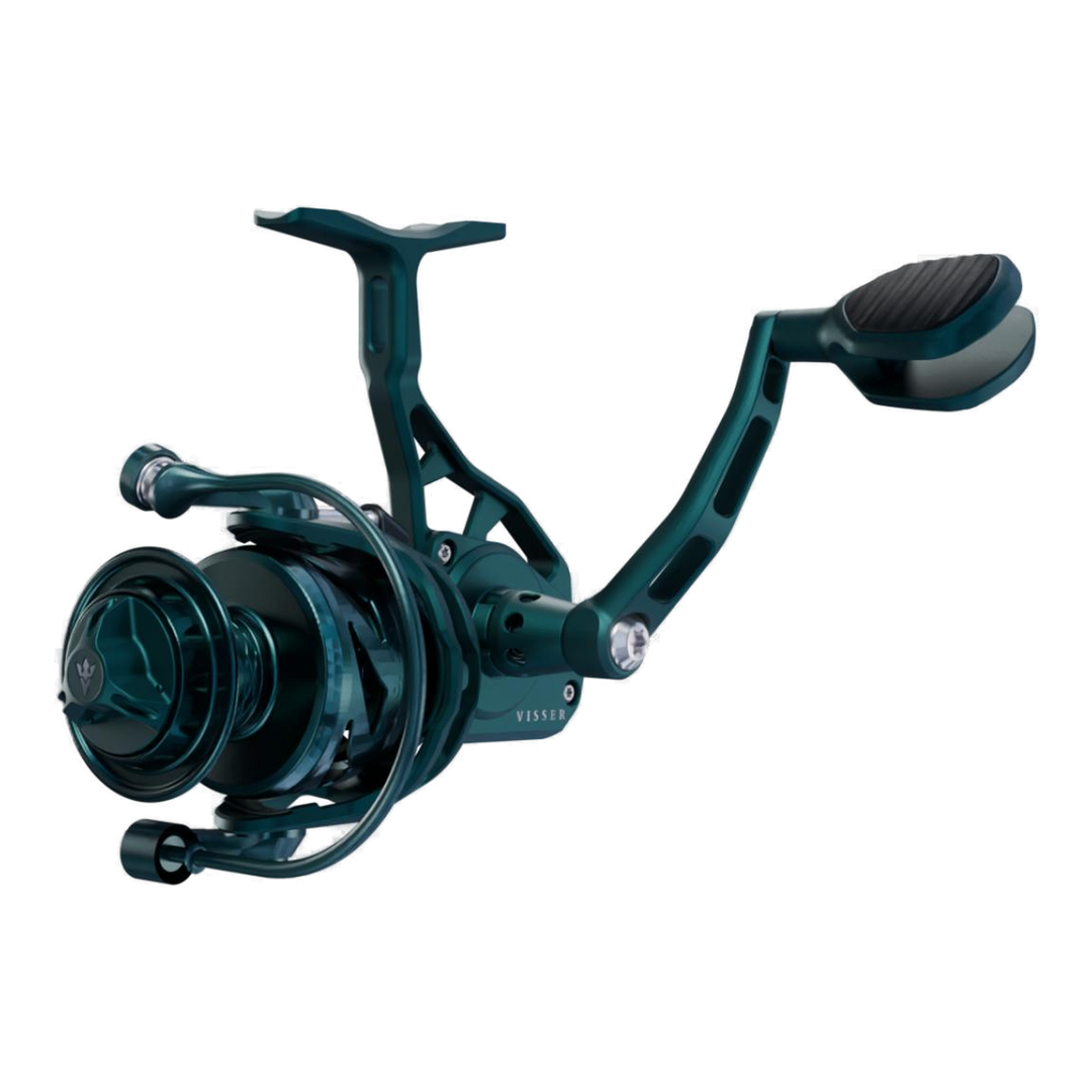 Visser Gaaf Series spinning reel in green, product view 9