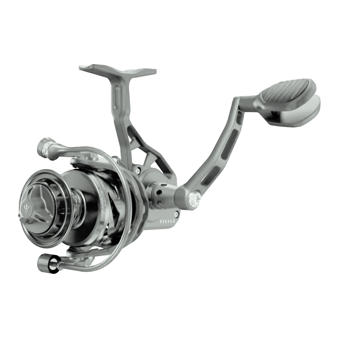 Visser Gaaf Series spinning reel in gunsmoke, product view 9