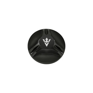 Black Visser replacement drag knob with silver V logo