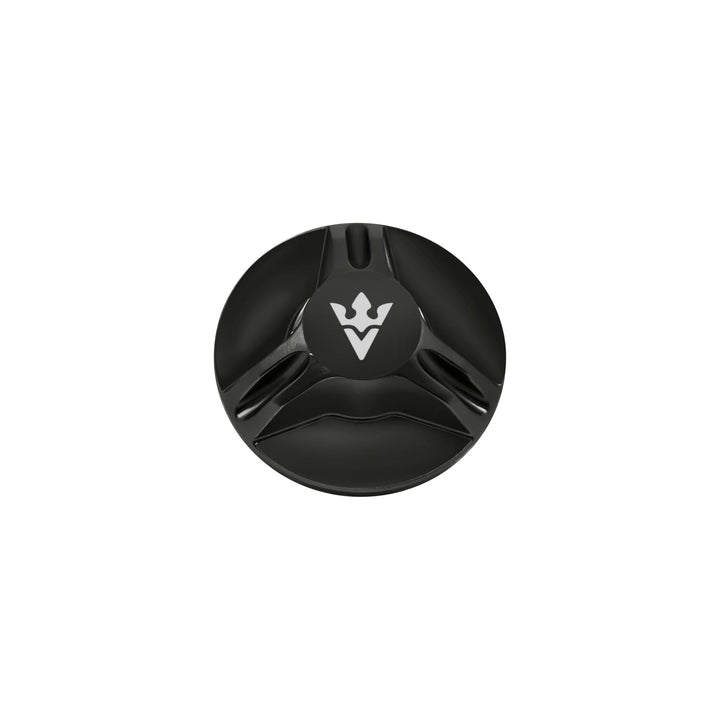 Black Visser replacement drag knob with silver V logo