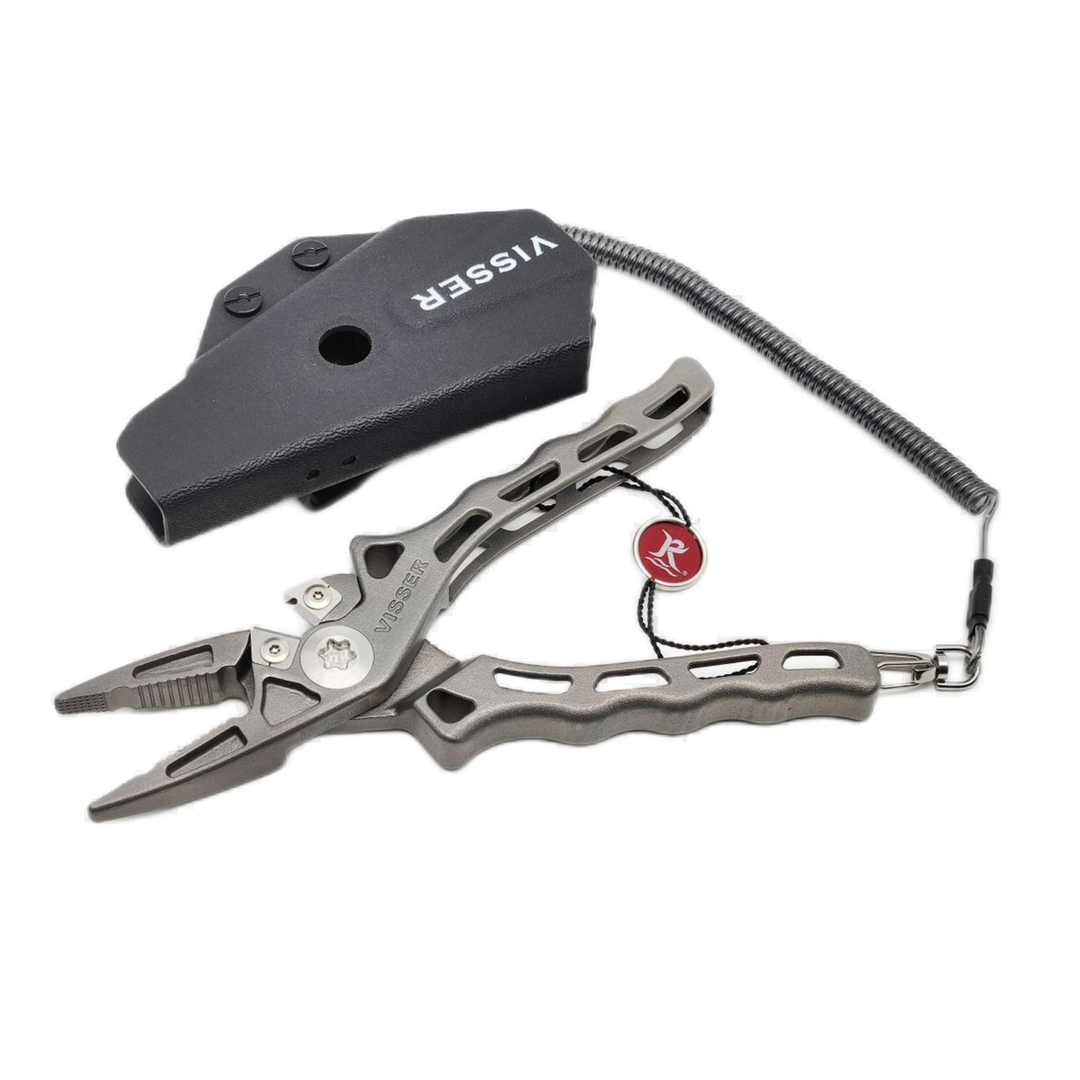 7.5-inch Visser titanium fishing pliers with Kydex sheath